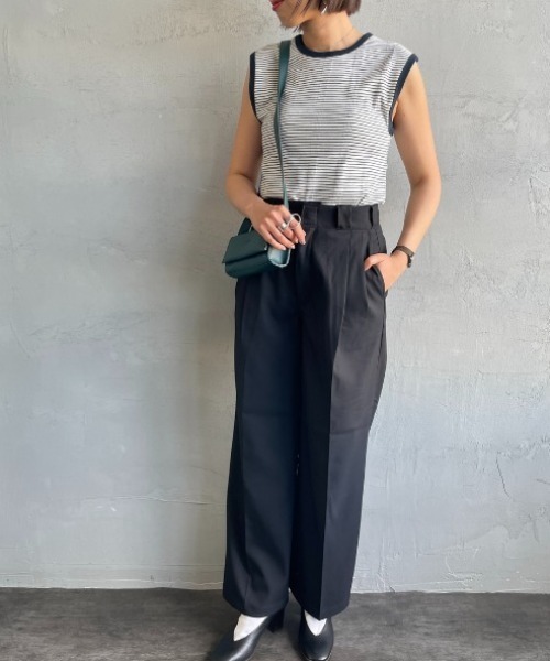 MILLER（ミラー）の「【FUDGE 7月号掲載】[MILLER/ミラー] 別注 配色 パネルリブタンクトップ（タンクトップ・レディース・アイボリー/ブラック/ワイン/オレンジ/ネイビー/ブラウン・F）」の11枚目の写真