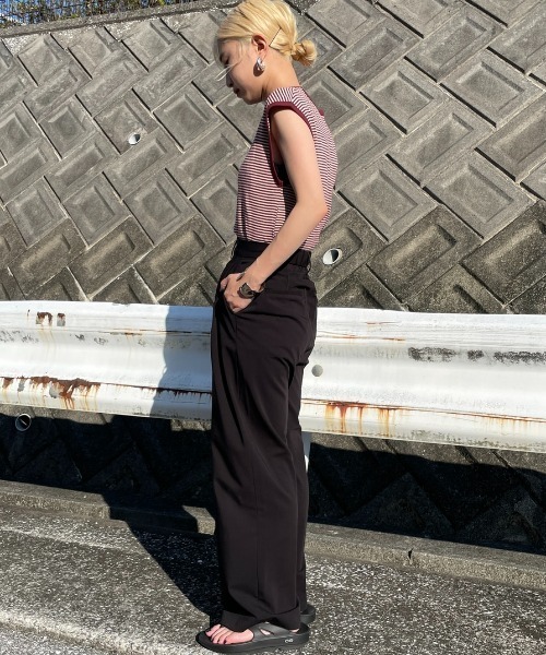 MILLER（ミラー）の「【FUDGE 7月号掲載】[MILLER/ミラー] 別注 配色 パネルリブタンクトップ（タンクトップ・レディース・アイボリー/ブラック/ワイン/オレンジ/ネイビー/ブラウン・F）」の13枚目の写真