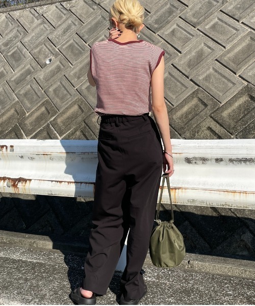 MILLER（ミラー）の「【FUDGE 7月号掲載】[MILLER/ミラー] 別注 配色 パネルリブタンクトップ（タンクトップ・レディース・アイボリー/ブラック/ワイン/オレンジ/ネイビー/ブラウン・F）」の14枚目の写真