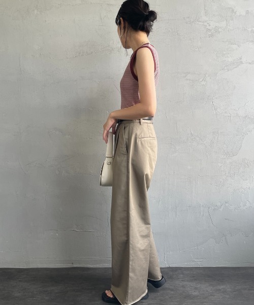 MILLER（ミラー）の「【FUDGE 7月号掲載】[MILLER/ミラー] 別注 配色 パネルリブタンクトップ（タンクトップ・レディース・アイボリー/ブラック/ワイン/オレンジ/ネイビー/ブラウン・F）」の19枚目の写真