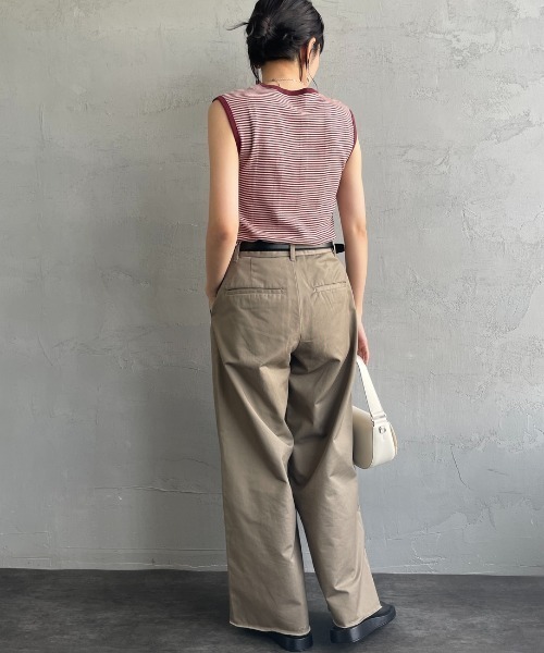 MILLER（ミラー）の「【FUDGE 7月号掲載】[MILLER/ミラー] 別注 配色 パネルリブタンクトップ（タンクトップ・レディース・アイボリー/ブラック/ワイン/オレンジ/ネイビー/ブラウン・F）」の20枚目の写真