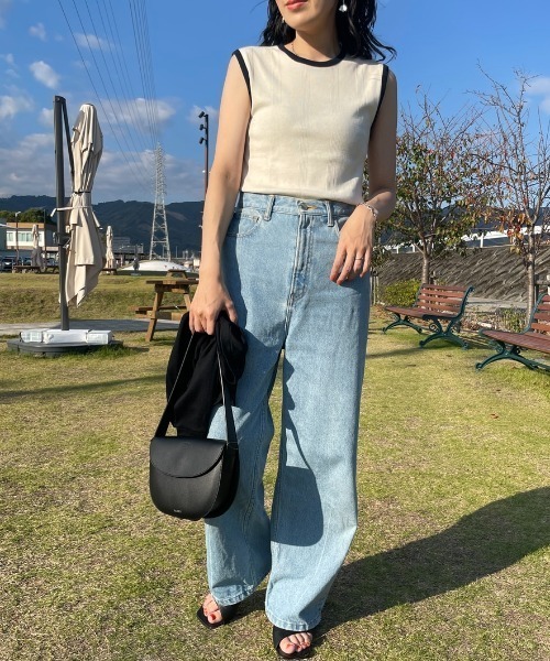 MILLER（ミラー）の「【FUDGE 7月号掲載】[MILLER/ミラー] 別注 配色 パネルリブタンクトップ（タンクトップ・レディース・アイボリー/ブラック/ワイン/オレンジ/ネイビー/ブラウン・F）」の7枚目の写真