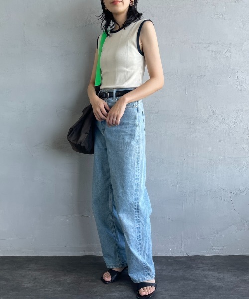 MILLER（ミラー）の「【FUDGE 7月号掲載】[MILLER/ミラー] 別注 配色 パネルリブタンクトップ（タンクトップ・レディース・アイボリー/ブラック/ワイン/オレンジ/ネイビー/ブラウン・F）」の8枚目の写真