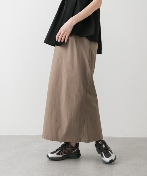 SENSE OF PLACE by URBAN RESEARCH(センスオブプレイスバイアーバンリサーチ)の「『WEB/一部店舗限定サイズ』ストレッチサスツキハイウエストスカート(スカート・レディース・ブラック/モカ/チャコールグレー/ライトベージュ/パープル・LARGE/TALL/X-SMALL/SMALL/MEDIUM)」の4枚目の写真