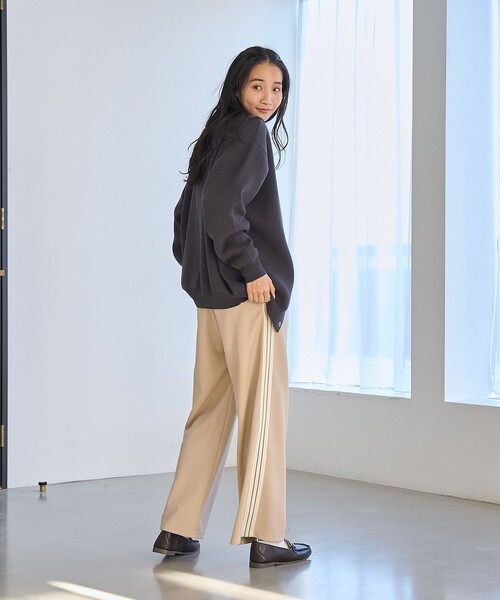 coen（コーエン）の「【春色頼れるあったかニット/6色展開/推しカラー】スウェットライクニットカーディガン（カーディガン/ボレロ・レディース・ライトブルー/ライラック/ピンク/ライム/ダークグレー・FREE）」の9枚目の写真