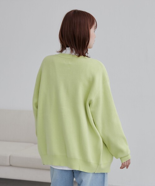 coen（コーエン）の「【春色頼れるあったかニット/6色展開/推しカラー】スウェットライクニットカーディガン（カーディガン/ボレロ・レディース・ライトブルー/ライラック/ピンク/ライム/ダークグレー・FREE）」の18枚目の写真