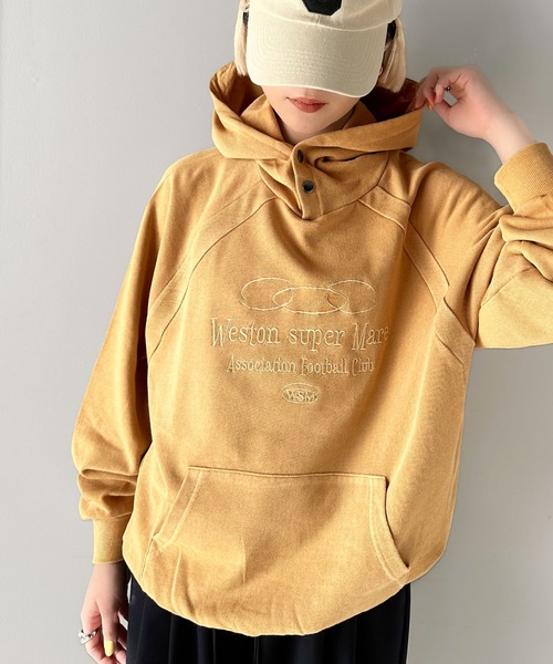 Java(ジャバ)の「《Javaジャバコラボ》個性が際立つアートな一着!ヴィンテージ風フットボールデザインピグメントオーバーサイズパーカー(長袖)(パーカー・メンズ・ブルー系/ベージュ系その他/チャコールグレー・X-LARGE/LARGE/MEDIUM/SMALL)」の18枚目の写真