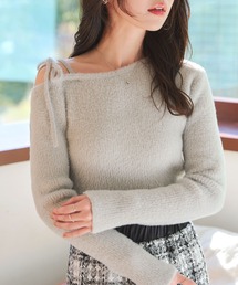 KOBE LETTUCE（コウベレタス）の「ワンショルダーフェザーニットトップス（ニット/セーター）」