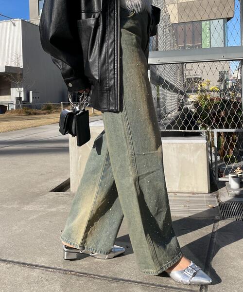 WEGO(ウィゴー)の「WEGO/ラインストーンストレートデニムパンツ(デニムパンツ・レディース・スカイブルー/ブラック・SMALL/MEDIUM)」の17枚目の写真