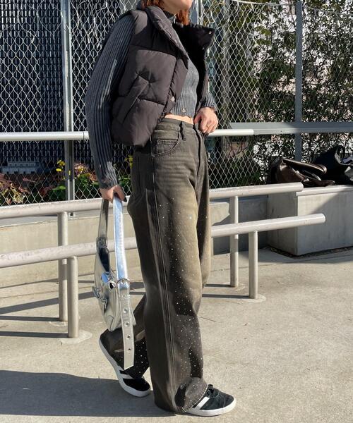 WEGO(ウィゴー)の「WEGO/ラインストーンストレートデニムパンツ(デニムパンツ・レディース・スカイブルー/ブラック・SMALL/MEDIUM)」の15枚目の写真