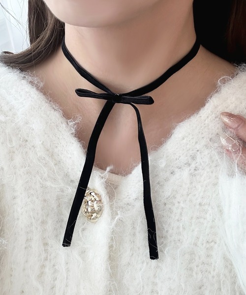 apres jour（アプレジュール）の「【apres jour×ARIAZ】ベロアリボンチョーカー（チョーカー・レディース・ボルドー/ブラック・FREE）」の6枚目の写真