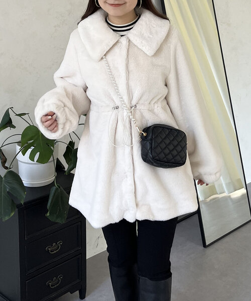 Drome(ドローム)　イタリア協会公認高級ファーコート DOLCE&GABBANA】ウルフエフェクトフェイクファーコート (Dolce