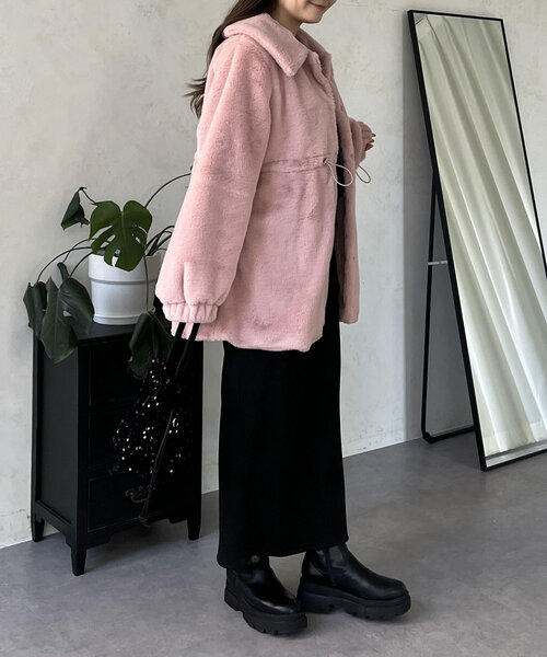 furble バックペプラム ファーコート furble バックペプラム ファーコート