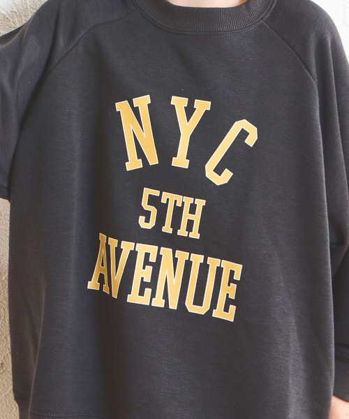 pairmanon（ペアマノン）の「【軽やかスウェット】裏毛 ビッグシルエット ラグランプリントトレーナー（スウェット・キッズ・パープル/ブラック/グレー/ブルー・140/100/110/120/90/150/130）」の6枚目の写真