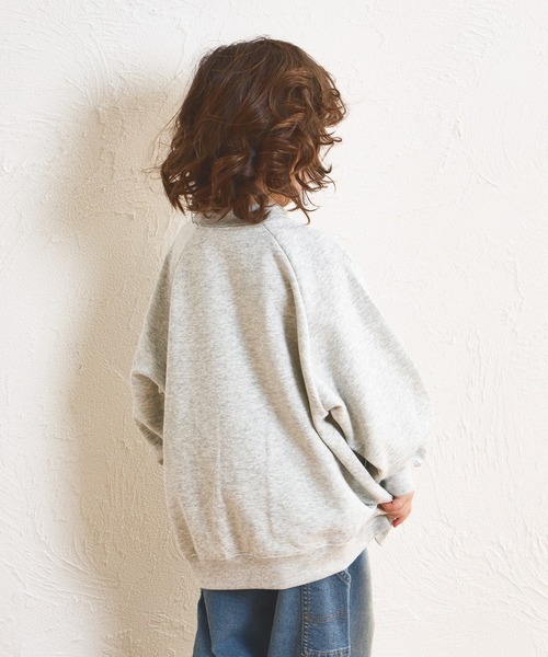 pairmanon（ペアマノン）の「【軽やかスウェット】裏毛 ビッグシルエット ラグランプリントトレーナー（スウェット・キッズ・パープル/ブラック/グレー/ブルー・140/100/110/120/90/150/130）」の13枚目の写真