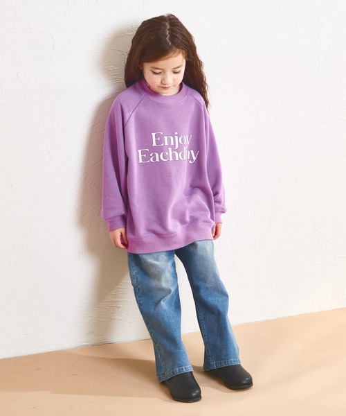 pairmanon（ペアマノン）の「【軽やかスウェット】裏毛 ビッグシルエット ラグランプリントトレーナー（スウェット・キッズ・パープル/ブラック/グレー/ブルー・140/100/110/120/90/150/130）」の19枚目の写真