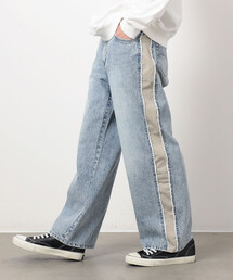ポリエステルラインデニムパンツ