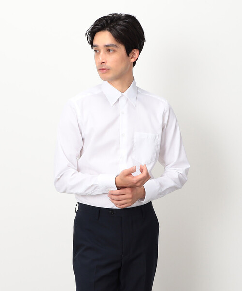 COMME CA ISM(コムサイズム)の「イージーケア 市松柄 ドレスシャツ(ビジネスシャツ・メンズ・ネイビー/ホワイト・SMALL/MEDIUM/LARGE/X-LARGE)」の2枚目の写真