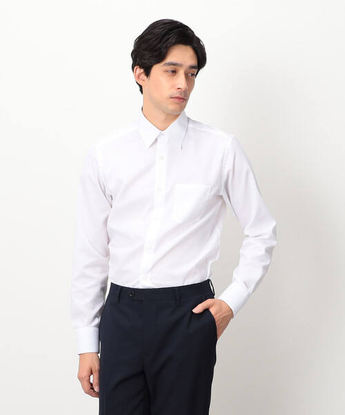 COMME CA ISM(コムサイズム)の「イージーケア 市松柄 ドレスシャツ(ビジネスシャツ・メンズ・ネイビー/ホワイト・SMALL/MEDIUM/LARGE/X-LARGE)」の4枚目の写真