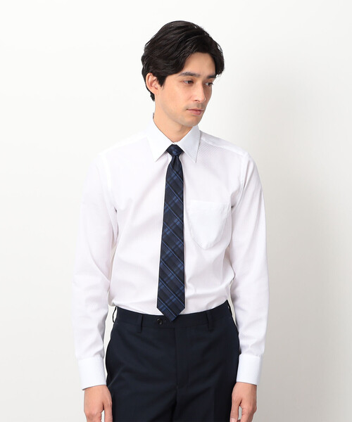 COMME CA ISM(コムサイズム)の「イージーケア 市松柄 ドレスシャツ(ビジネスシャツ・メンズ・ネイビー/ホワイト・SMALL/MEDIUM/LARGE/X-LARGE)」の5枚目の写真