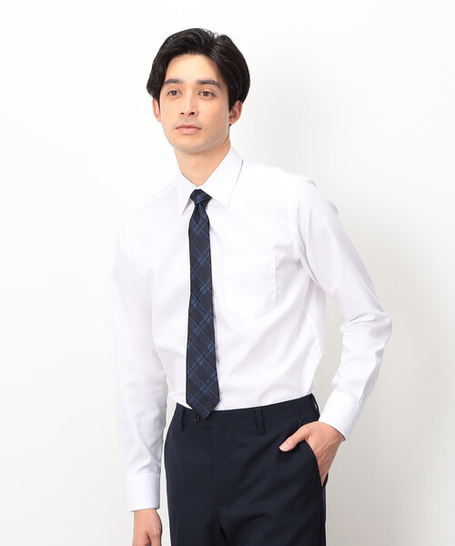 COMME CA ISM(コムサイズム)の「イージーケア 市松柄 ドレスシャツ(ビジネスシャツ・メンズ・ネイビー/ホワイト・SMALL/MEDIUM/LARGE/X-LARGE)」の6枚目の写真