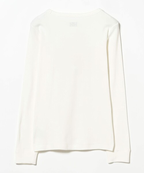 Ray BEAMS（レイビームス）の「【別注】athletic wear MASON / スマイル ロングスリーブT（Tシャツ/カットソー・レディース・ホワイト/サックスブルー・ONE SIZE）」の4枚目の写真