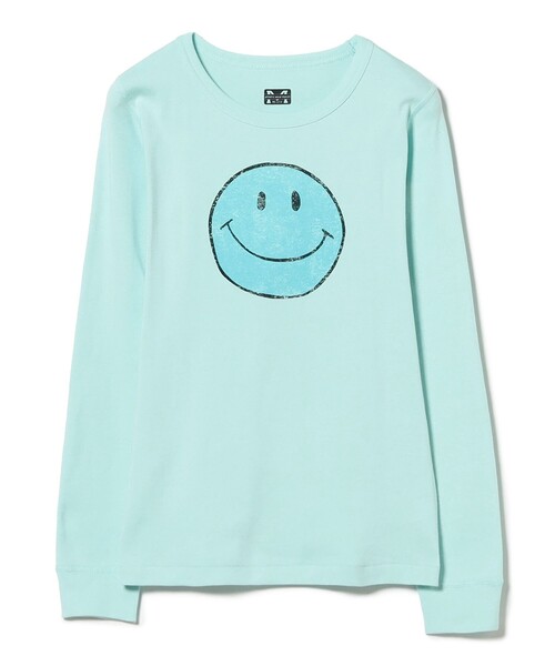 Ray BEAMS（レイビームス）の「【別注】athletic wear MASON / スマイル ロングスリーブT（Tシャツ/カットソー・レディース・ホワイト/サックスブルー・ONE SIZE）」の6枚目の写真