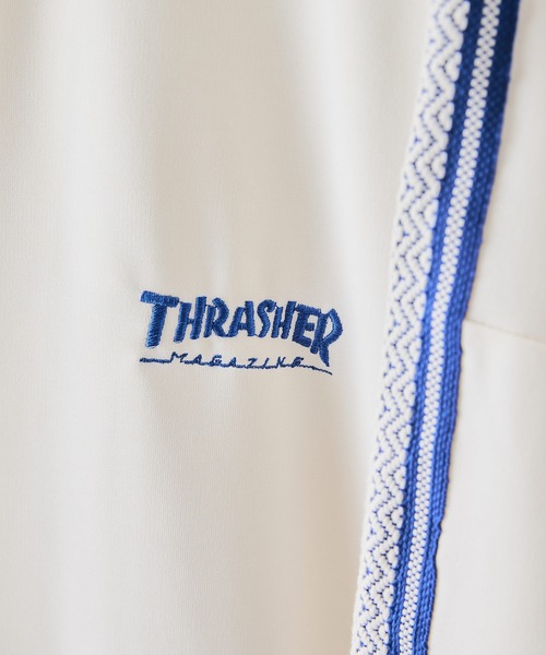 THRASHER(スラッシャー)の「【THRASHER/スラッシャー】ジャガードテープ サイドライン ジャージトラックジャケット(ジャージ・メンズ・ホワイト/ブラック・MEDIUM/X-LARGE/LARGE)」の3枚目の写真