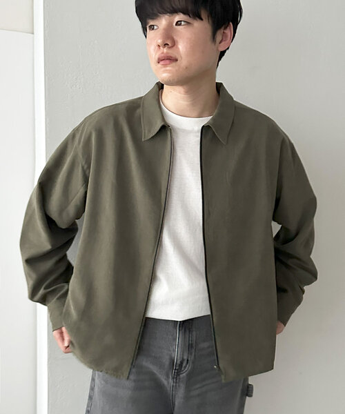 【SS先行予約】ポリピーチジップシャツ《ユニセックス》（シャツ/ブラウス）｜DISCOAT（ディスコート）