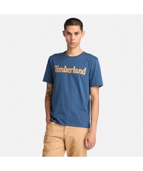 Timberland(ティンバーランド)の「メンズ 半袖 フローラル ワードマーク ロゴ Tシャツ(Tシャツ/カットソー・メンズ・ネイビー・XX-LARGE/XXX-LARGE/X-SMALL/X-LARGE/SMALL/MEDIUM/LARGE)」の1枚目の写真