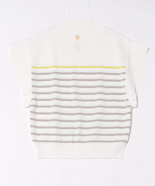 Q(キュー)の「フレンチスリーブパネルボーダーニット(ニット/セーター・レディース・ホワイト系/ブラック系・MEDIUM)」の15枚目の写真