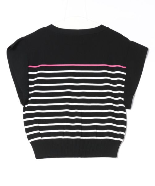 Q(キュー)の「フレンチスリーブパネルボーダーニット(ニット/セーター・レディース・ホワイト系/ブラック系・MEDIUM)」の17枚目の写真