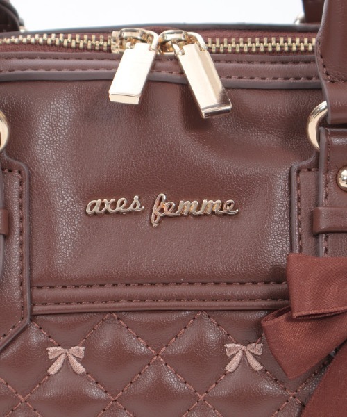 axes femme(アクシーズファム)の「リボン刺繍キルトボストン(ボストンバッグ・レディース・ブラック/ベージュ/ブラウン・FREE)」の20枚目の写真