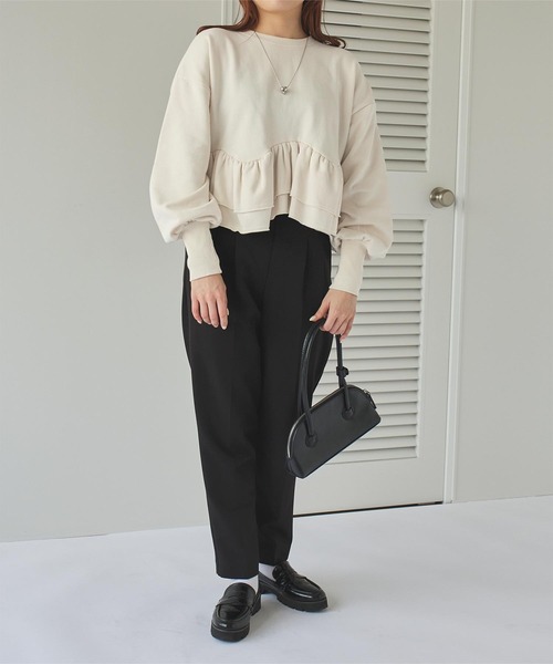 美品　今季商品　完売品　ohga 裾フリルカーディガン　グレー　2way 美品 今季商品 完売品 ohga 裾フリルカーディガン グレー 2way 美品