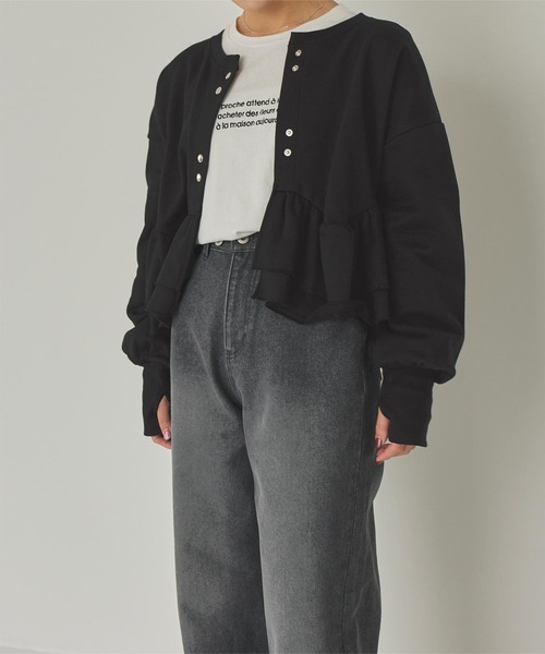 2way裾フリルショートプルオーバー/カーディガン（カーディガン/ボレロ