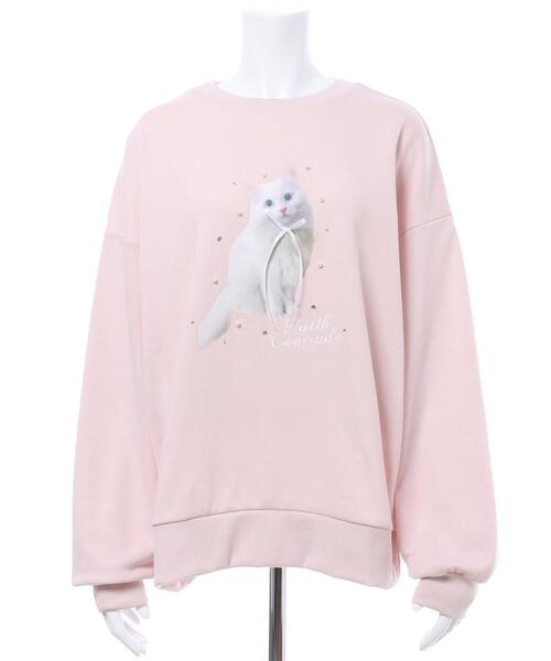 INGNI(イング)の「装飾リボン付ねこスウェットトップス(スウェット・レディース・オフホワイト/ライトピンク/オートミール・M)」の20枚目の写真