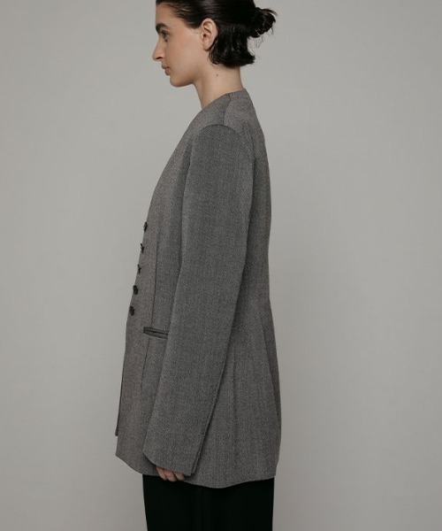 SANTEウエストシェイプノーカラージャケット（ノーカラー