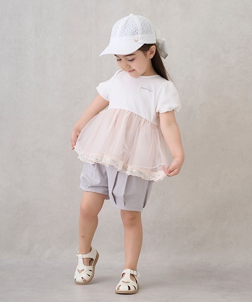 petit main（プティマイン）の「日除けリボン付きキャップ（キャップ・キッズ・ライトピンク/アイボリー/ベージュ/ブルー・54cm/50cm/52cm）」の15枚目の写真