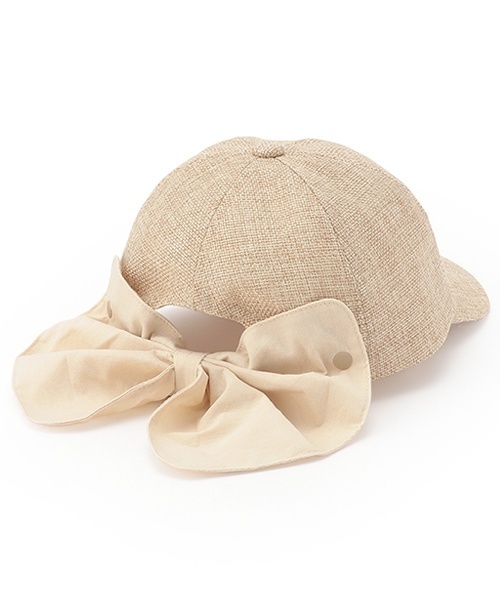 petit main（プティマイン）の「日除けリボン付きキャップ（キャップ・キッズ・ライトピンク/アイボリー/ベージュ/ブルー・54cm/50cm/52cm）」の20枚目の写真