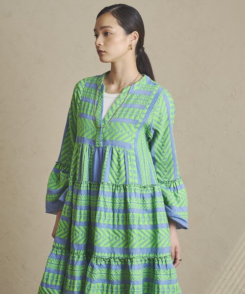 ROSE BUD(ローズバッド)の「【ROSE BUD別注】(DEVOTION TWINS)LONG SLEEVE TIERD DRESS(ワンピース・レディース・グリーン・ONE SIZE)」の12枚目の写真