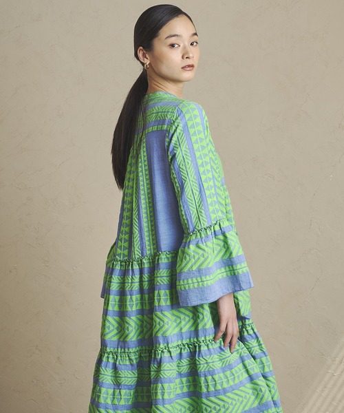 ROSE BUD(ローズバッド)の「【ROSE BUD別注】(DEVOTION TWINS)LONG SLEEVE TIERD DRESS(ワンピース・レディース・グリーン・ONE SIZE)」の16枚目の写真