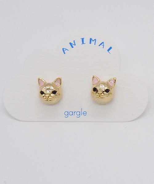 gargle(ガーグル)の「gargle ガーグル:アニマルシリーズ シャトン ねこ ネコ 猫の日 にゃんにゃんにゃん 黒ねこ ピアス(ピアス(両耳用)・レディース・ゴールド/ブラック・FREE)」の8枚目の写真