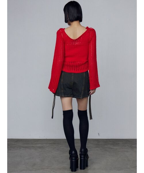 EMODA(エモダ)の「レイヤードシアーニット(ニット/セーター・レディース・ブラック/レッド/アイボリー・FREE)」の16枚目の写真