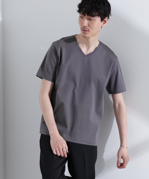 NANO universe（ナノユニバース）の「アンチスメル VネックTシャツ 半袖（Tシャツ/カットソー・メンズ・グレー/ブルーグリーン/ブラック/ホワイト・XL/L/M/S）」の3枚目の写真