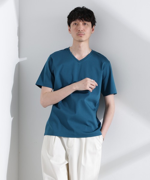 NANO universe（ナノユニバース）の「アンチスメル VネックTシャツ 半袖（Tシャツ/カットソー・メンズ・グレー/ブルーグリーン/ブラック/ホワイト・XL/L/M/S）」の4枚目の写真