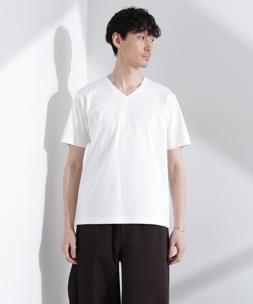 NANO universe（ナノユニバース）の「アンチスメル VネックTシャツ 半袖（Tシャツ/カットソー・メンズ・グレー/ブルーグリーン/ブラック/ホワイト・XL/L/M/S）」の5枚目の写真