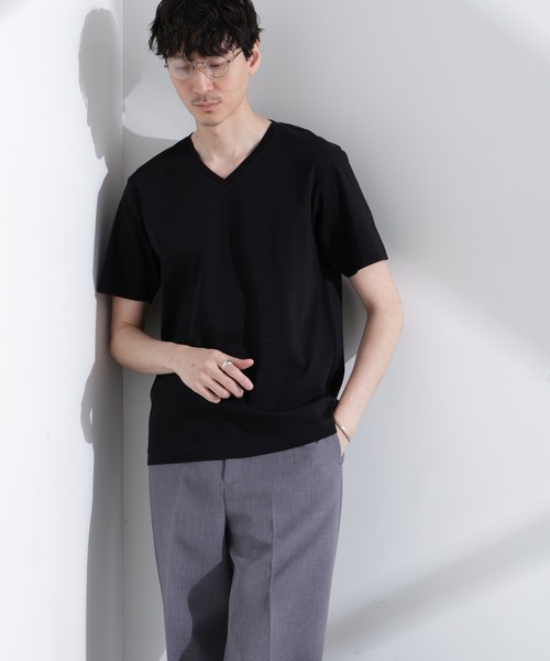 NANO universe（ナノユニバース）の「アンチスメル VネックTシャツ 半袖（Tシャツ/カットソー・メンズ・グレー/ブルーグリーン/ブラック/ホワイト・XL/L/M/S）」の12枚目の写真