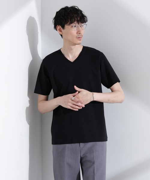 NANO universe（ナノユニバース）の「アンチスメル VネックTシャツ 半袖（Tシャツ/カットソー・メンズ・グレー/ブルーグリーン/ブラック/ホワイト・XL/L/M/S）」の13枚目の写真