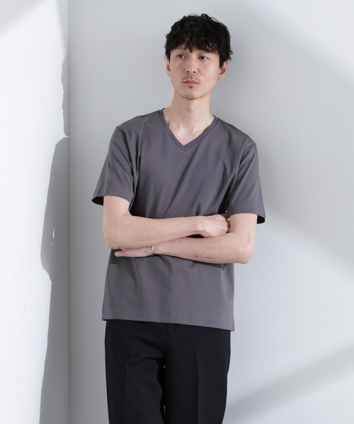 NANO universe（ナノユニバース）の「アンチスメル VネックTシャツ 半袖（Tシャツ/カットソー・メンズ・グレー/ブルーグリーン/ブラック/ホワイト・XL/L/M/S）」の19枚目の写真