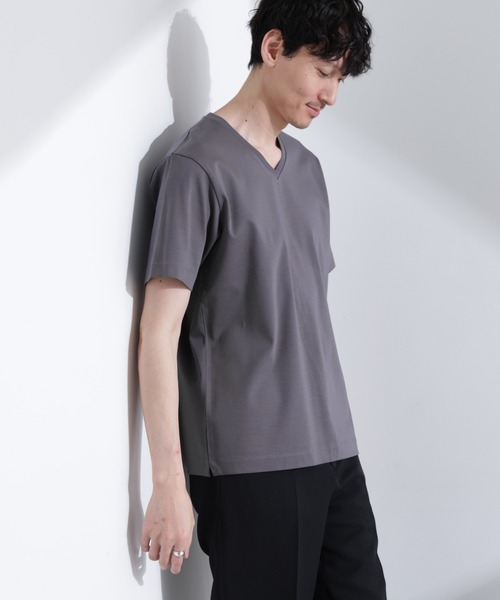 NANO universe（ナノユニバース）の「アンチスメル VネックTシャツ 半袖（Tシャツ/カットソー・メンズ・グレー/ブルーグリーン/ブラック/ホワイト・XL/L/M/S）」の20枚目の写真